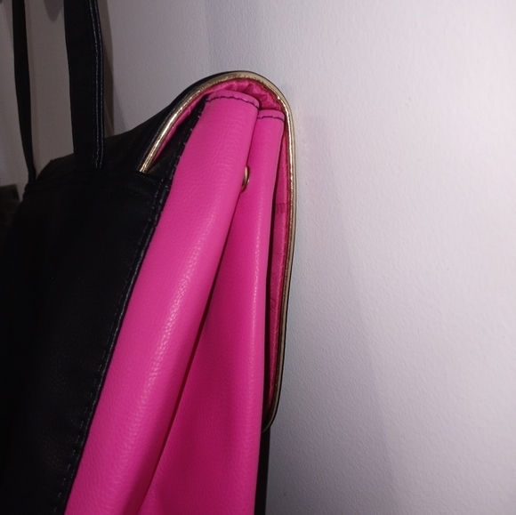 Juicy Couture Black And Barbie Pink Expandable Back Pack Satin logo lining main image 4